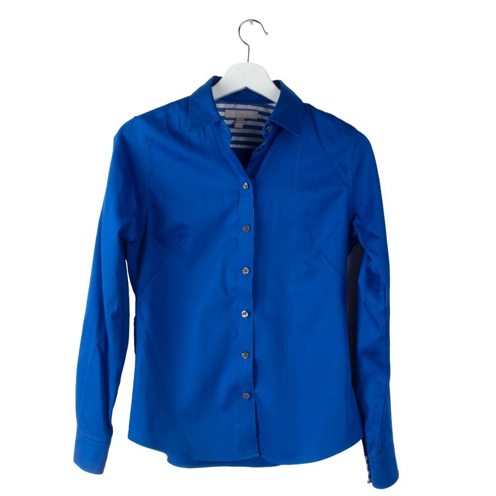 BANANA REPUBLIC Womens Shirt Long Sleeve Button Fitted Royal Blue Size 4